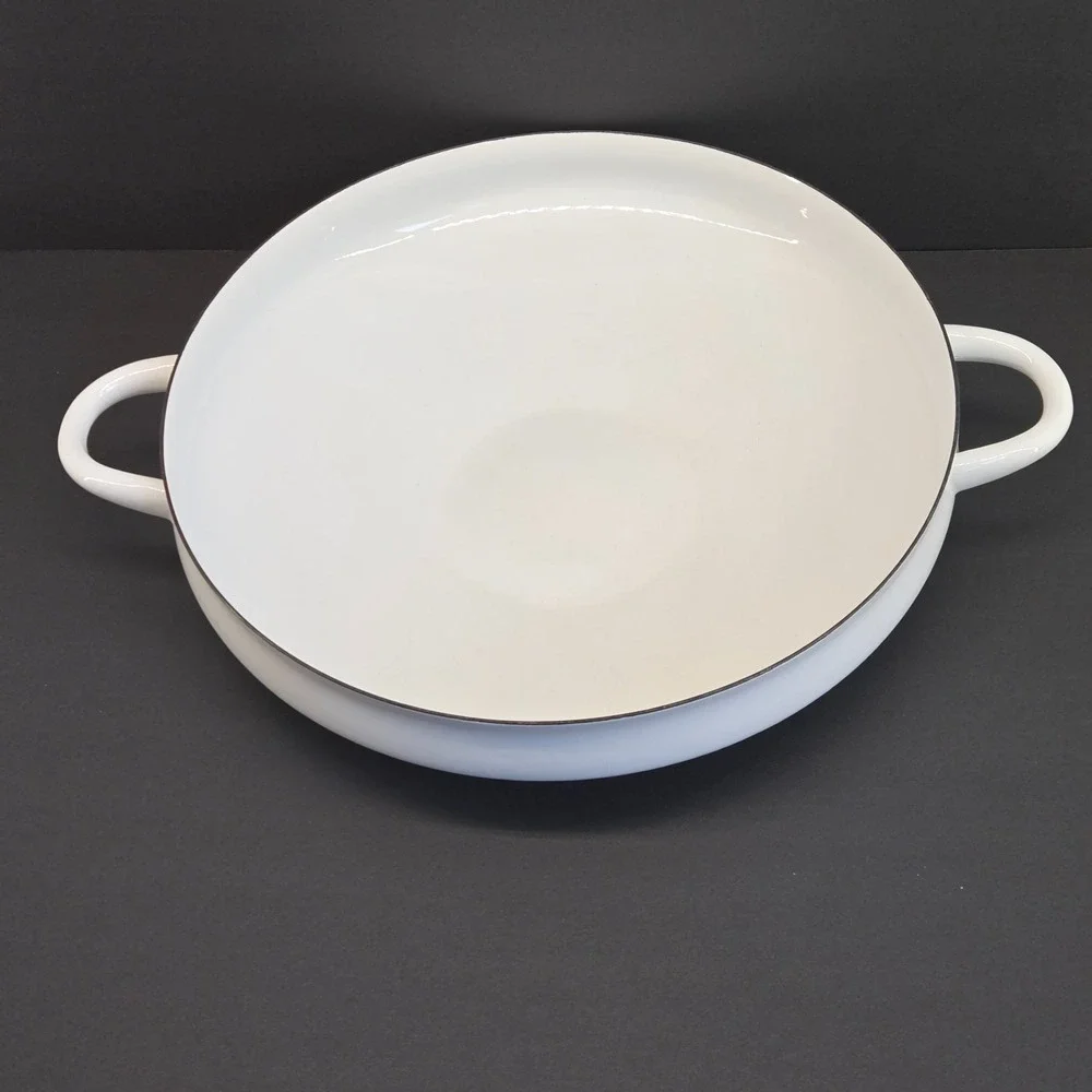 Dansk‎ Kobenstyle White Enamel Paella Pan Buffet Server 13.5